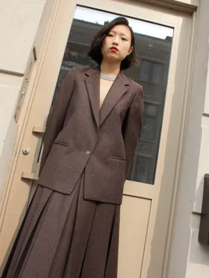 Pleated Wool Skirt Set