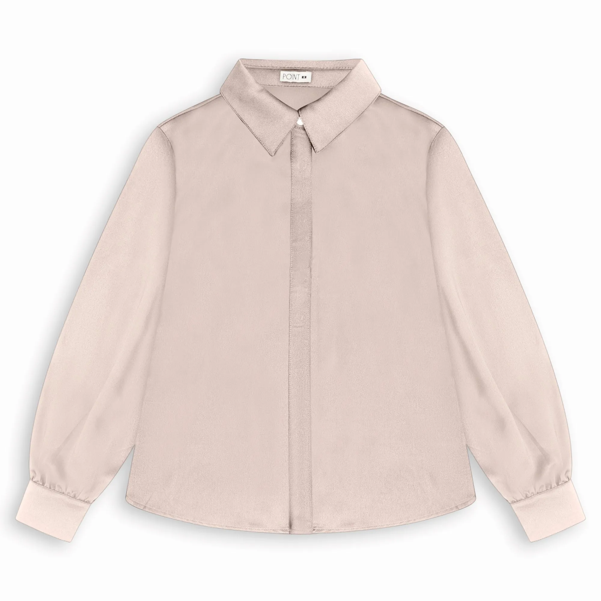 Point Satin Blouse in Ecru