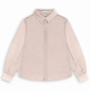 Point Satin Blouse in Ecru