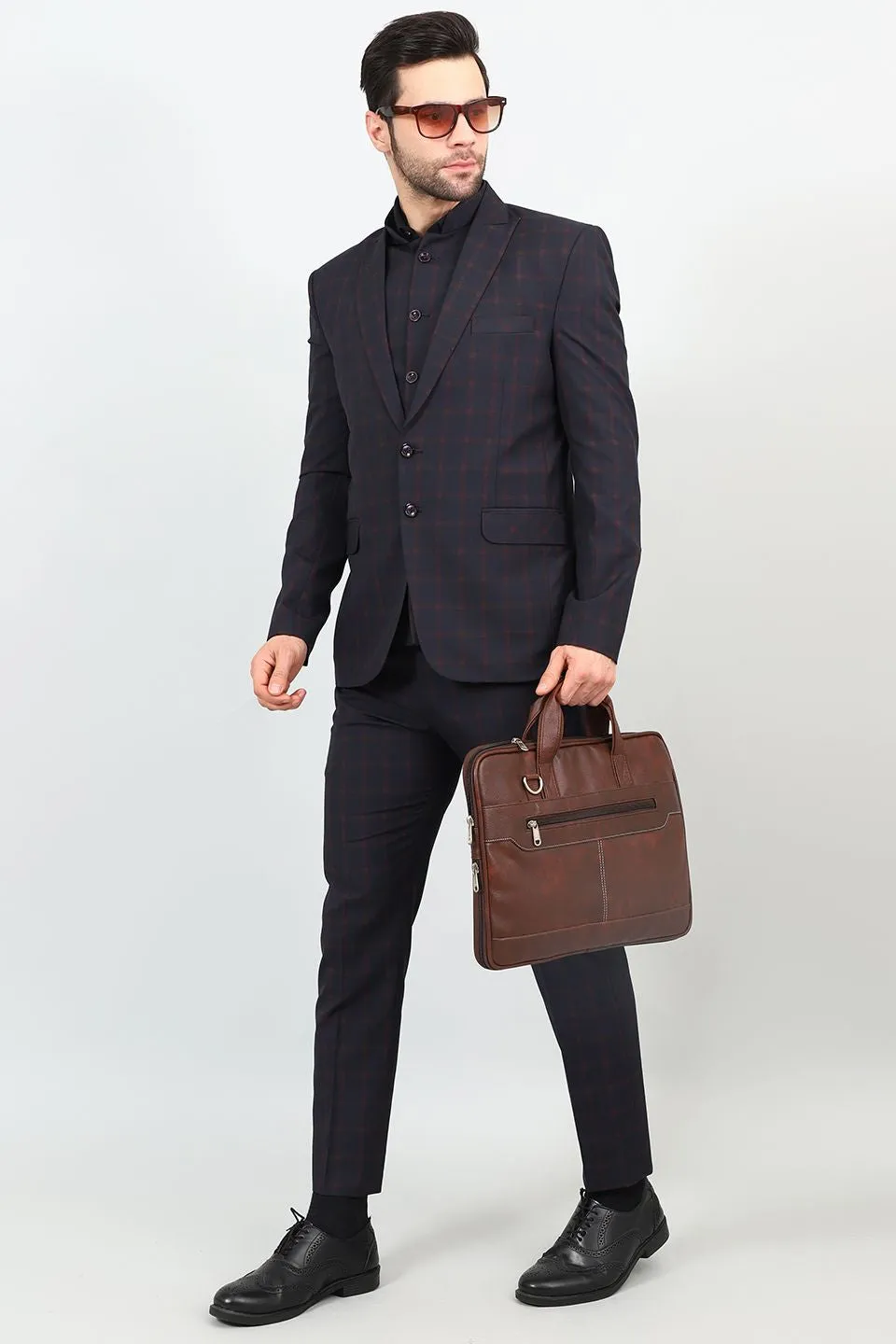 Poly Viscose Black Three Piece Suit