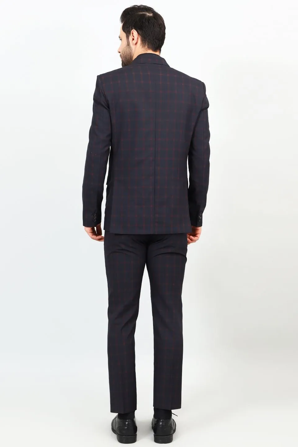 Poly Viscose Black Three Piece Suit