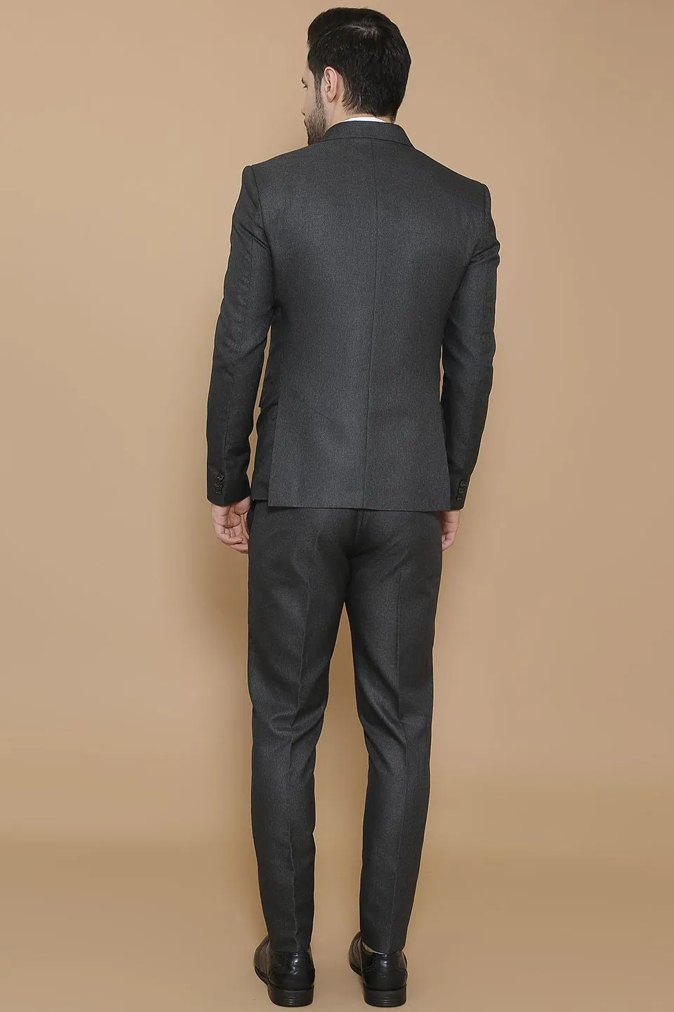 Poly Viscose Black Three Piece Suit