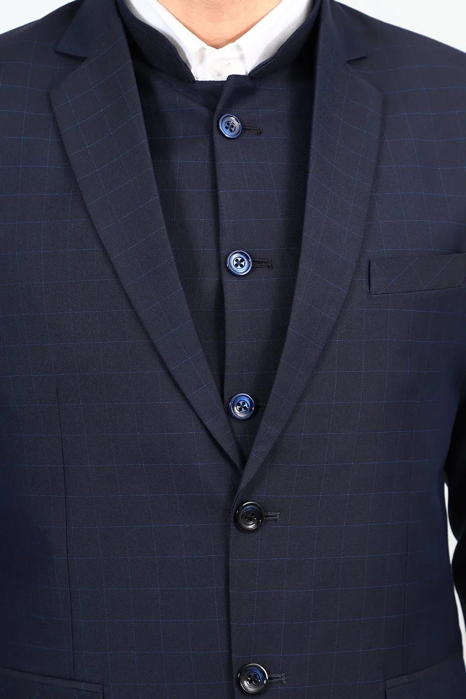 Poly Viscose Blue 1 Three Piece Suit