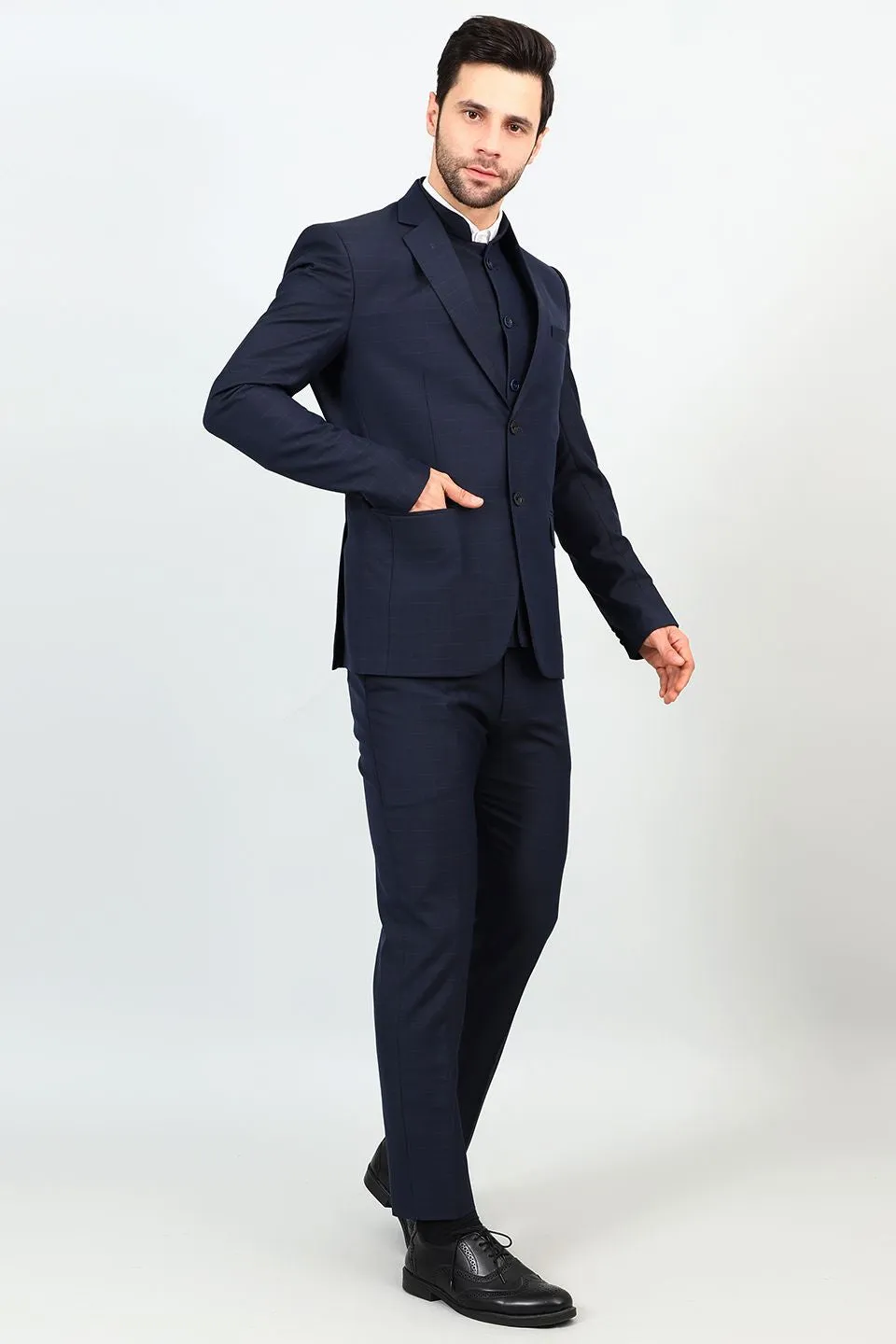 Poly Viscose Blue 1 Three Piece Suit
