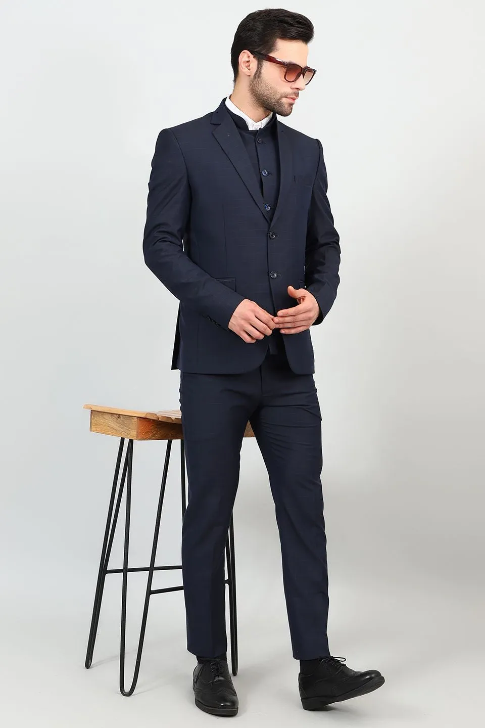 Poly Viscose Blue 1 Three Piece Suit