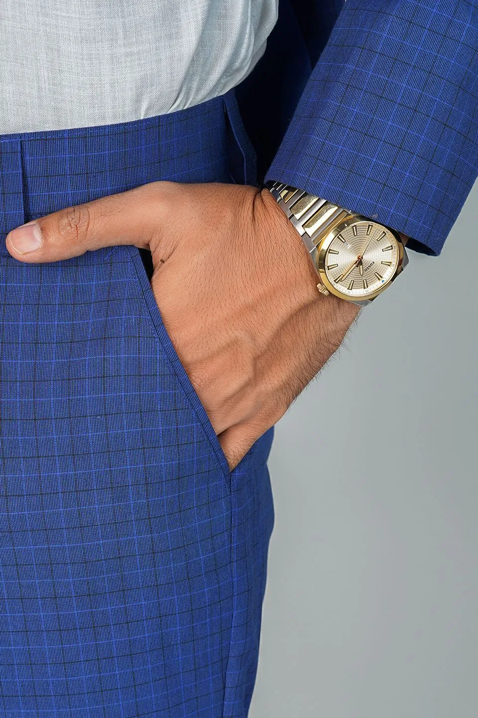 Poly Viscose Blue Three Piece Suit