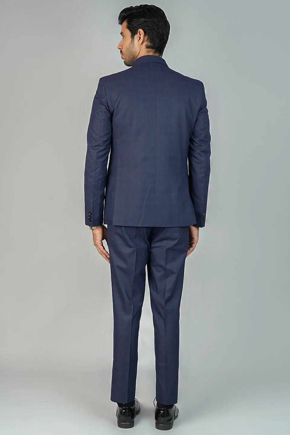 Poly Viscose Blue Three Piece Suit