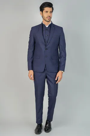 Poly Viscose Blue Three Piece Suit