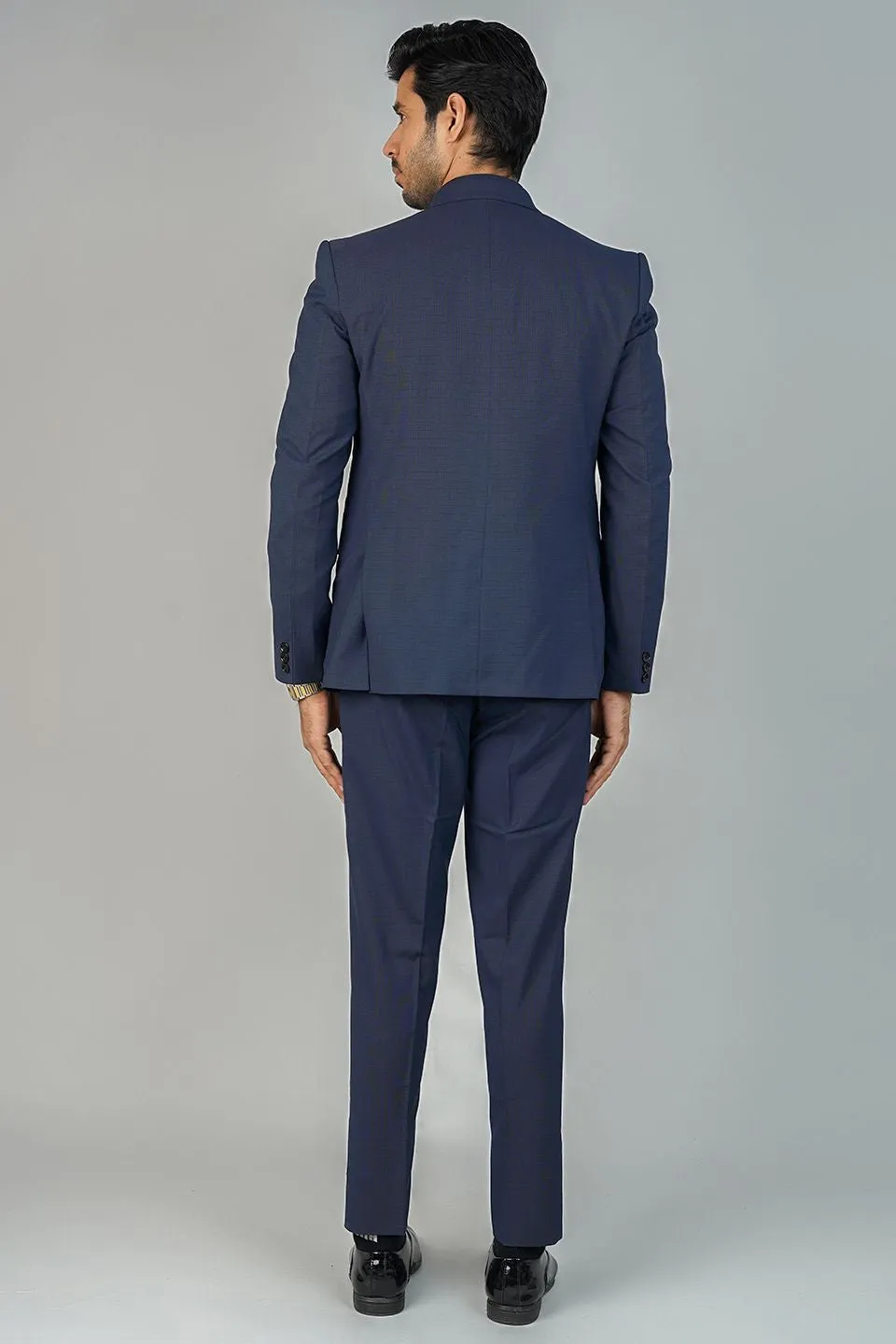 Poly Viscose Blue Three Piece Suit