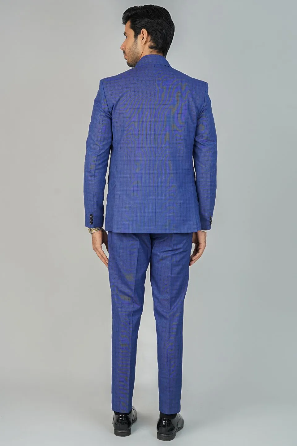 Poly Viscose Blue Three Piece Suit