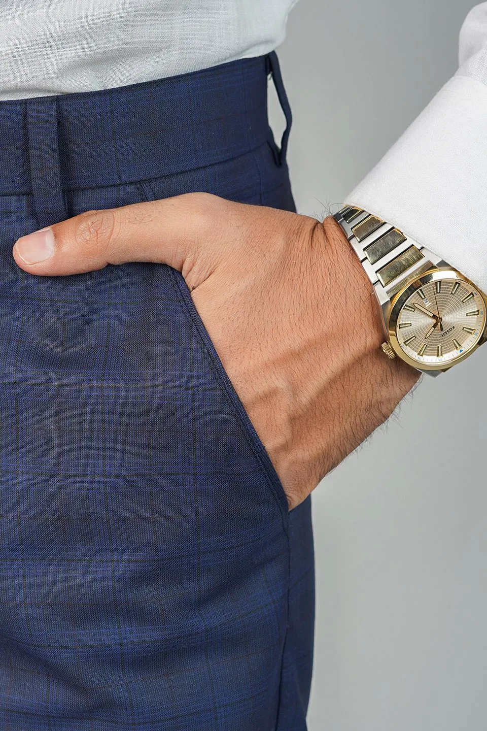 Poly Viscose Blue Three Piece Suit