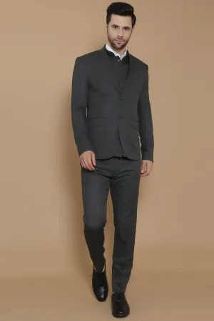 Poly Viscose Green  Three Piece Suit