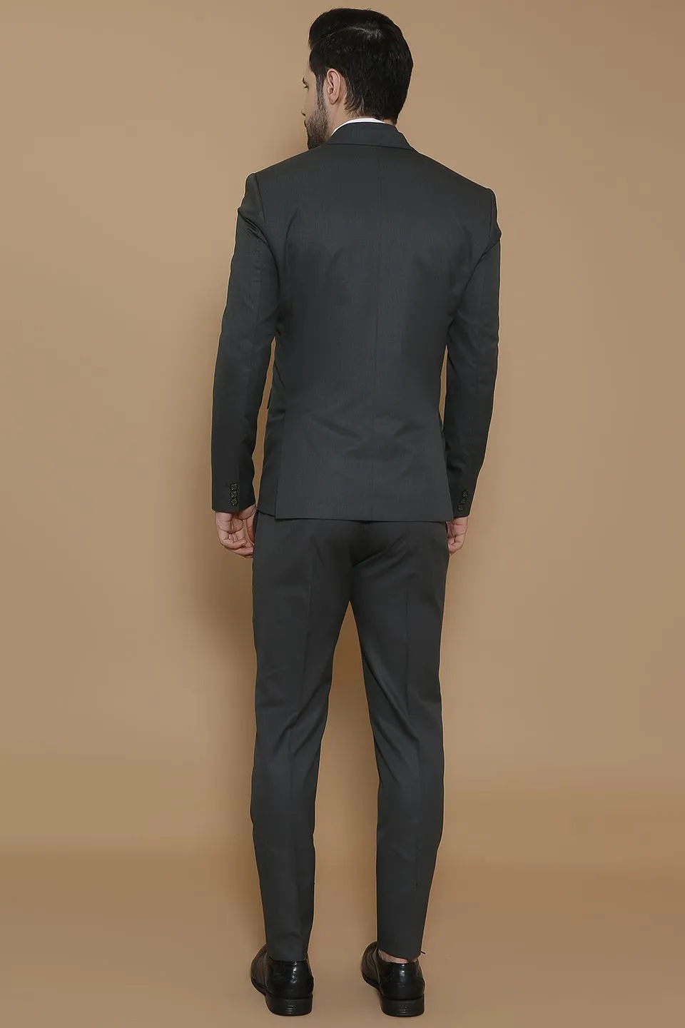 Poly Viscose Green  Three Piece Suit