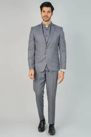 Poly Viscose Grey Three Piece Suit