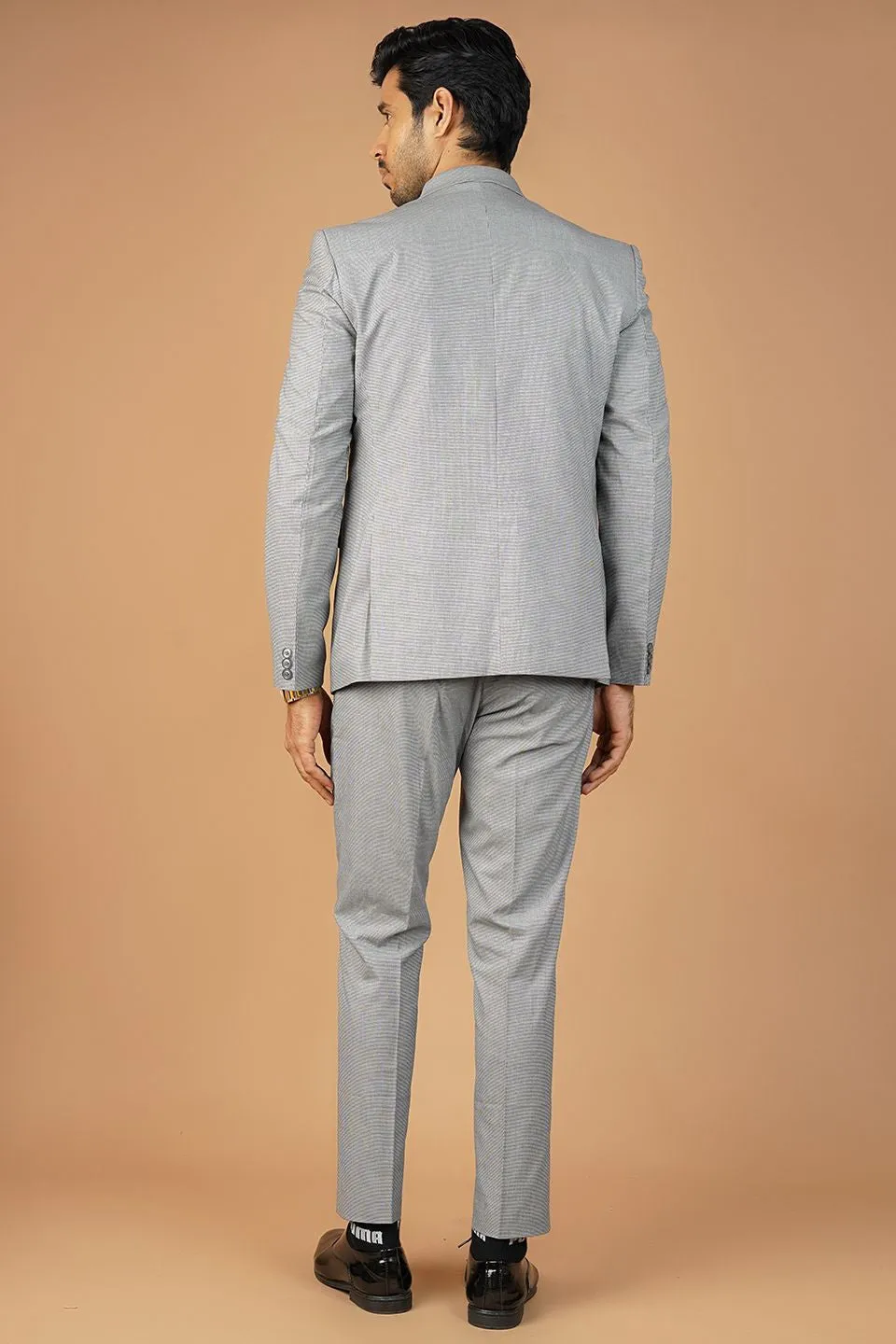Poly Viscose Grey Three Piece Suit