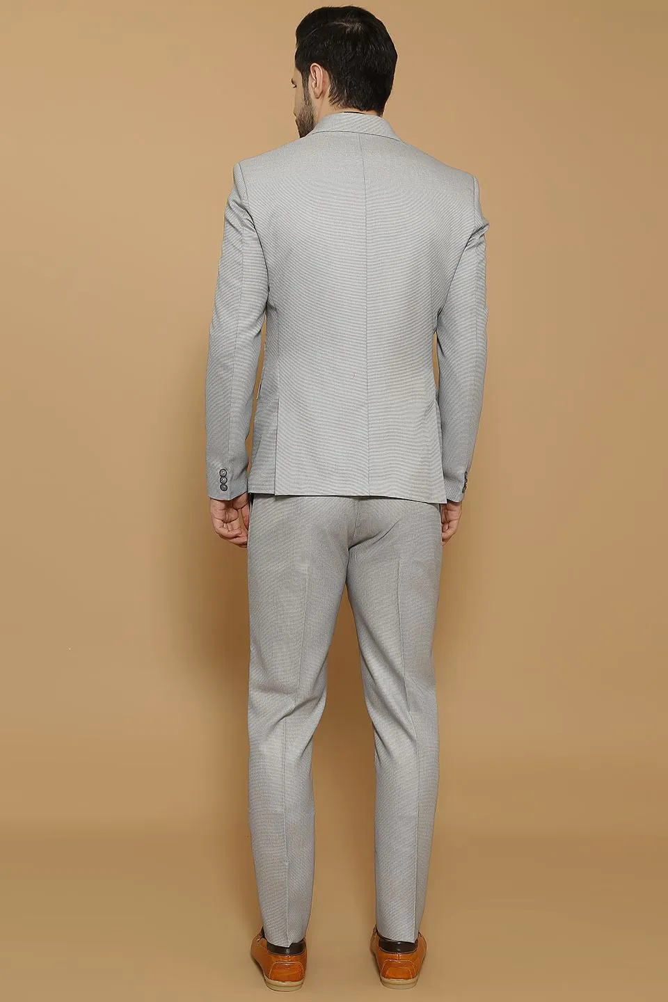 Poly Viscose Grey Three Piece Suit