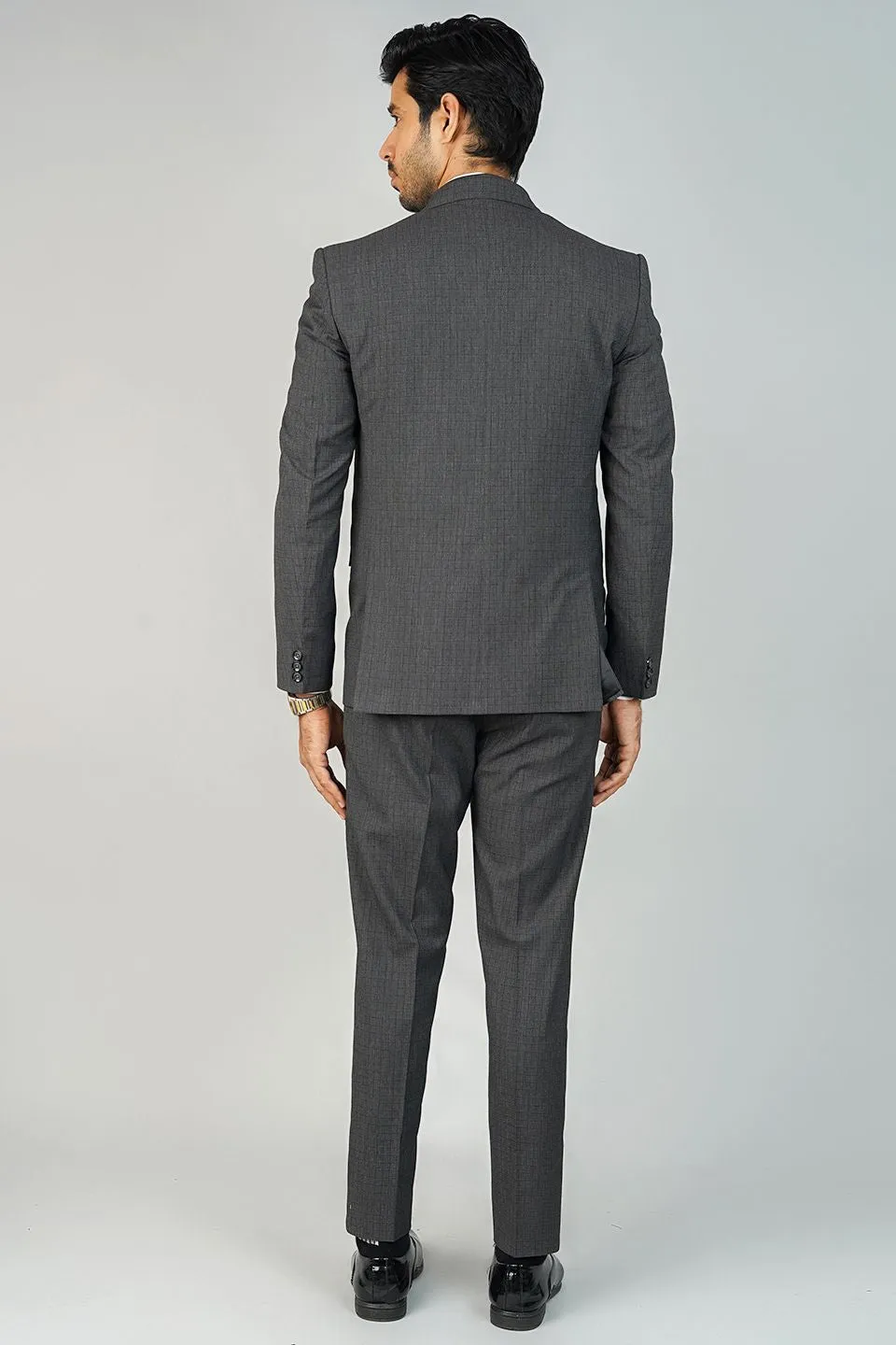 Poly Viscose Grey Three Piece Suit