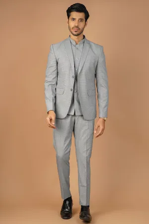 Poly Viscose Grey Three Piece Suit