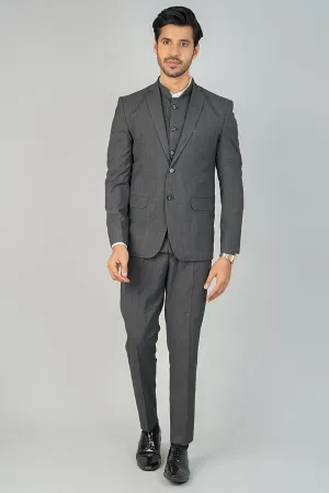 Poly Viscose Grey Three Piece Suit