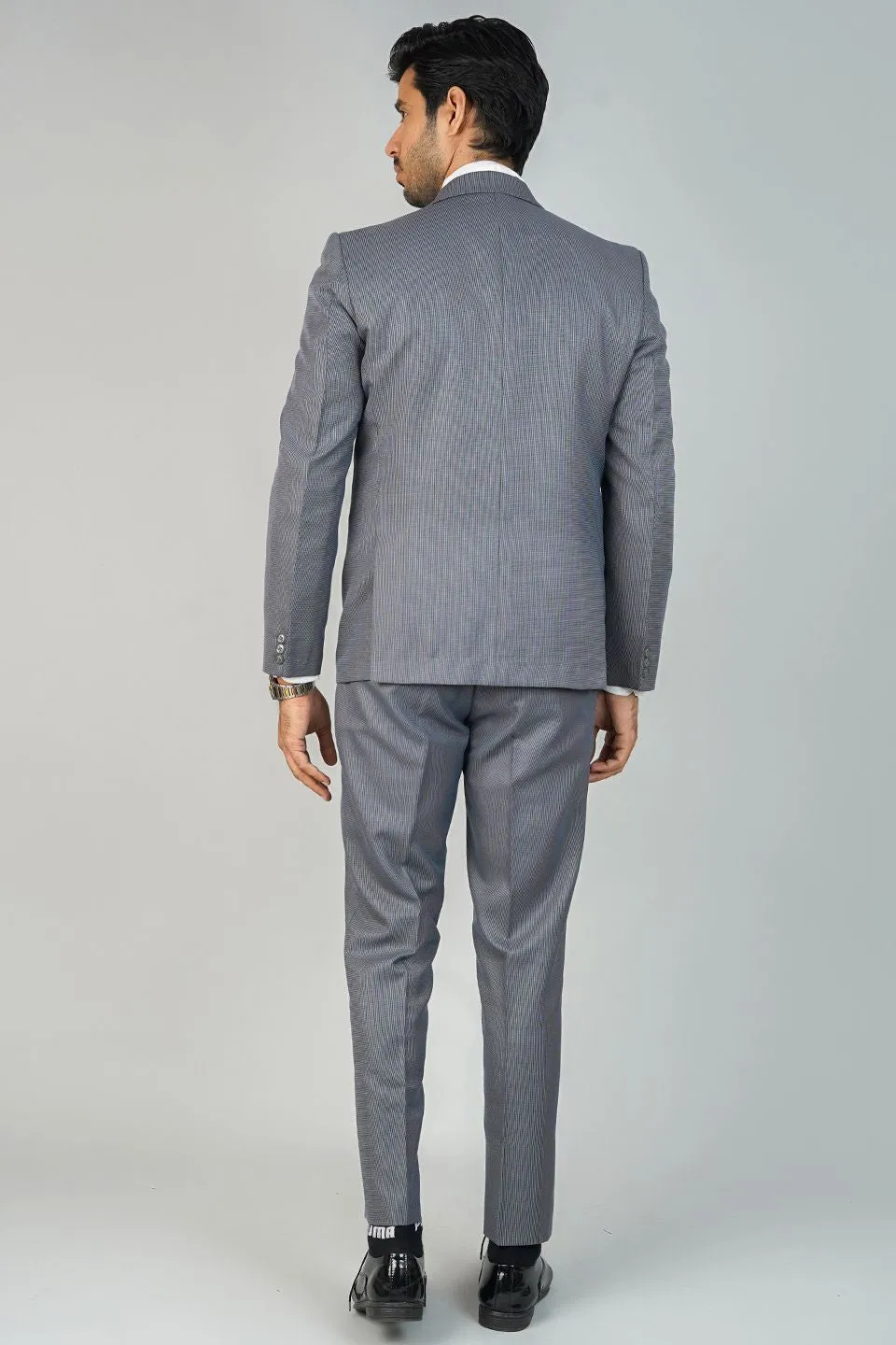 Poly Viscose Grey Three Piece Suit