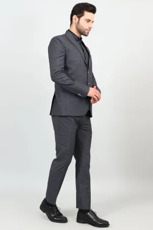 Poly Viscose Grey Three Piece Suit