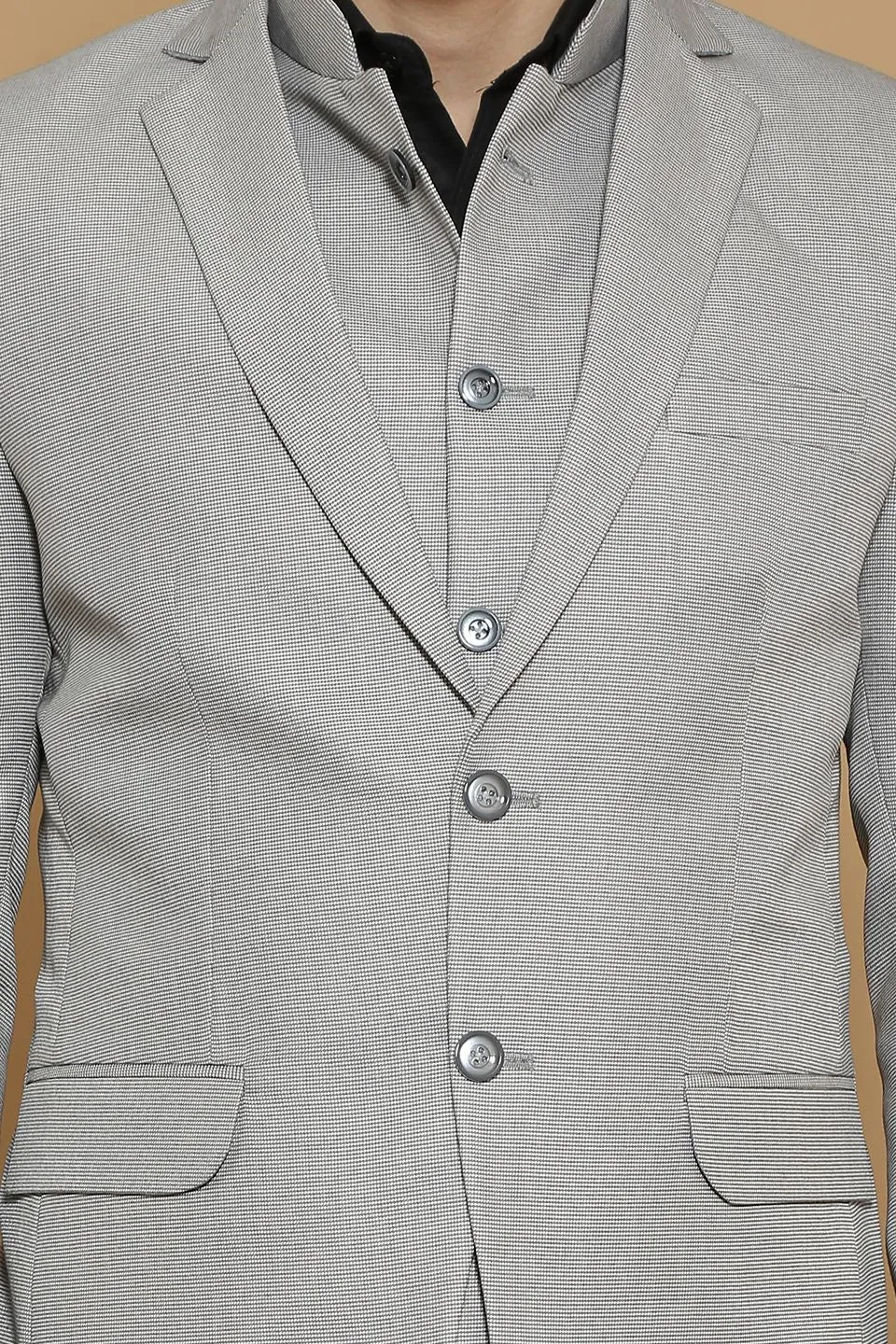 Poly Viscose Grey Three Piece Suit