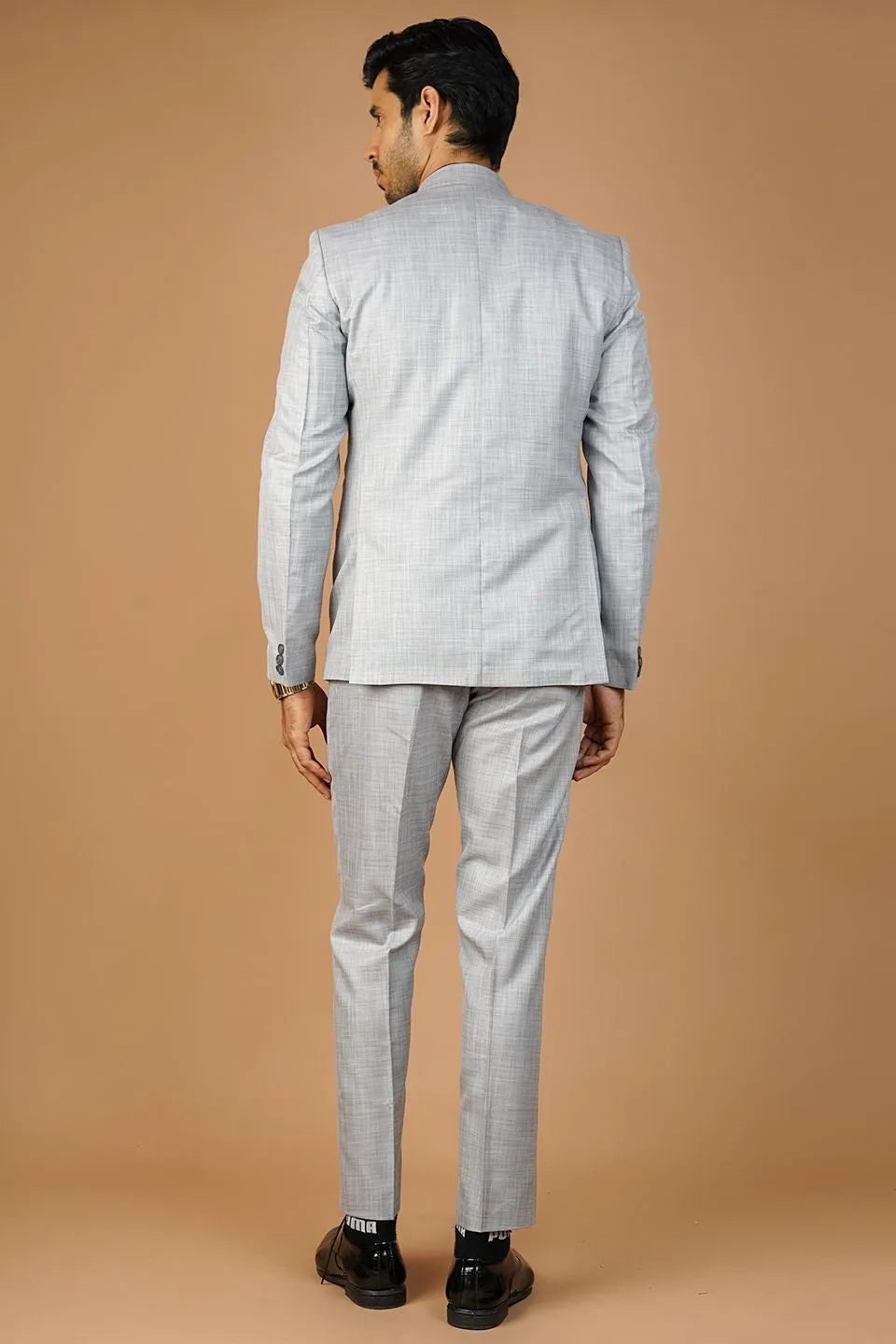 Poly Viscose Grey Two Piece Suit