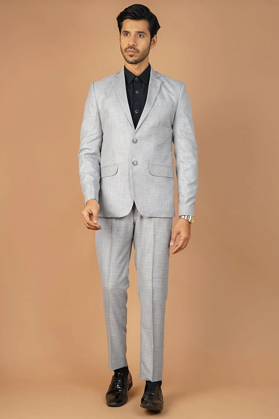 Poly Viscose Grey Two Piece Suit