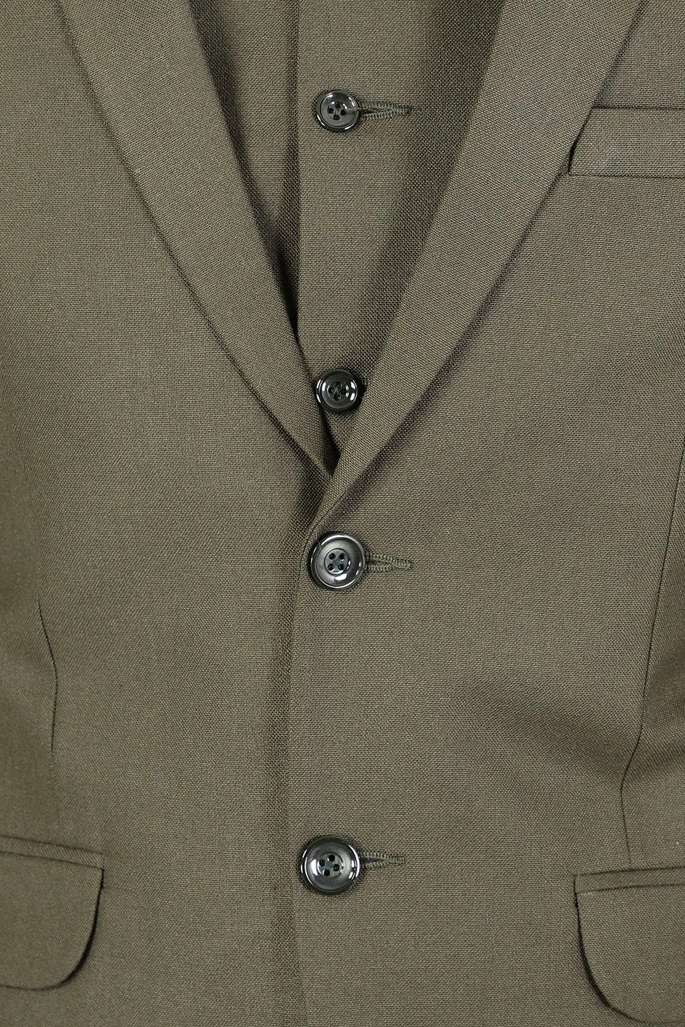 Polyester Cotton Plain Green Three Piece Suit