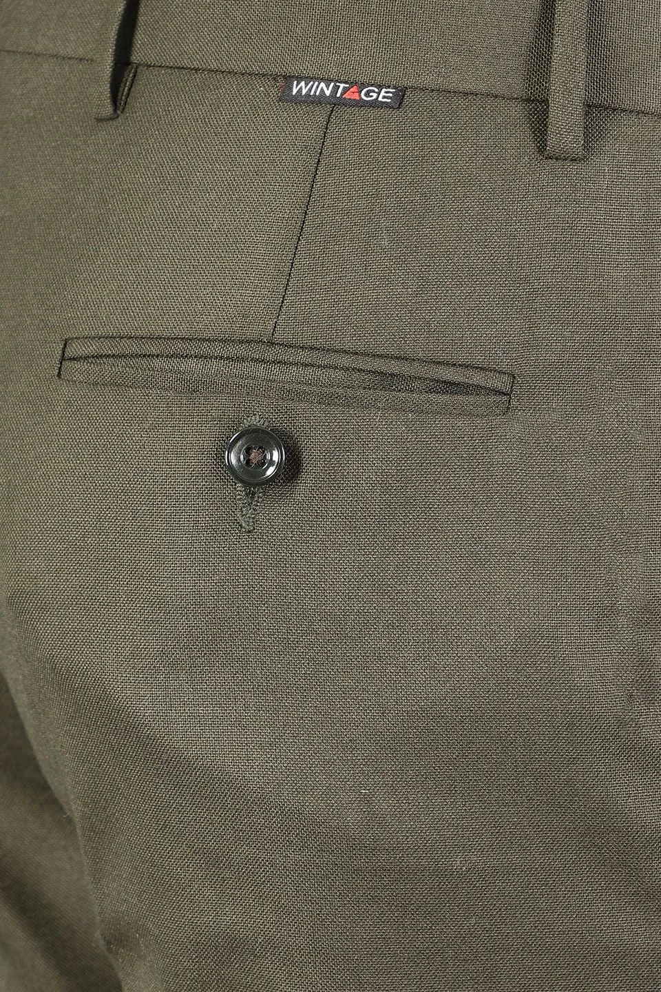 Polyester Cotton Plain Green Three Piece Suit