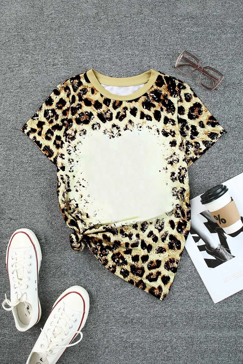 PRAY Print Bleached T-shirt