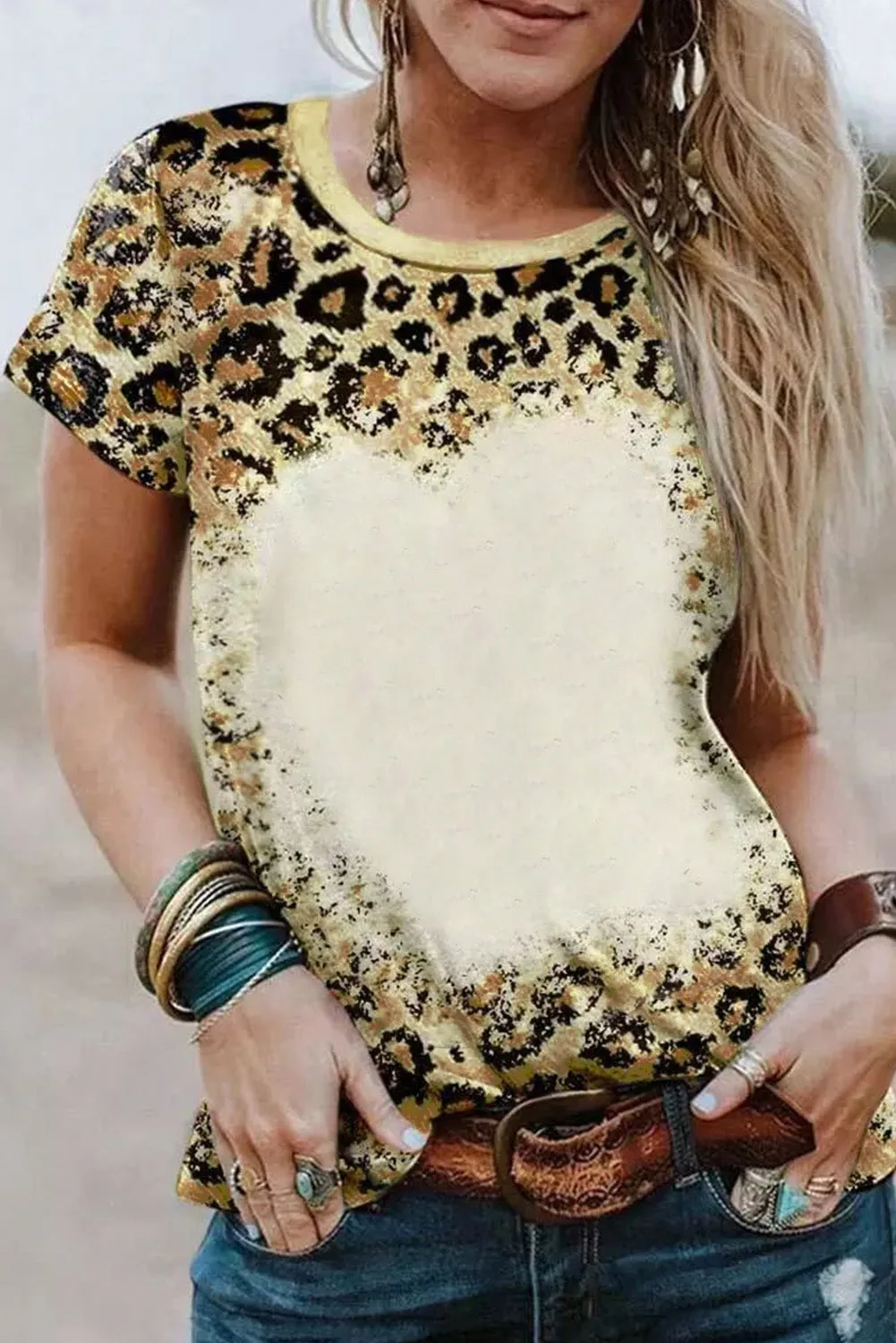 PRAY Print Bleached T-shirt