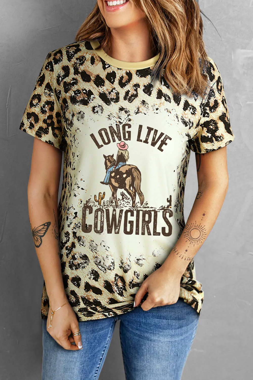 PRAY Print Bleached T-shirt