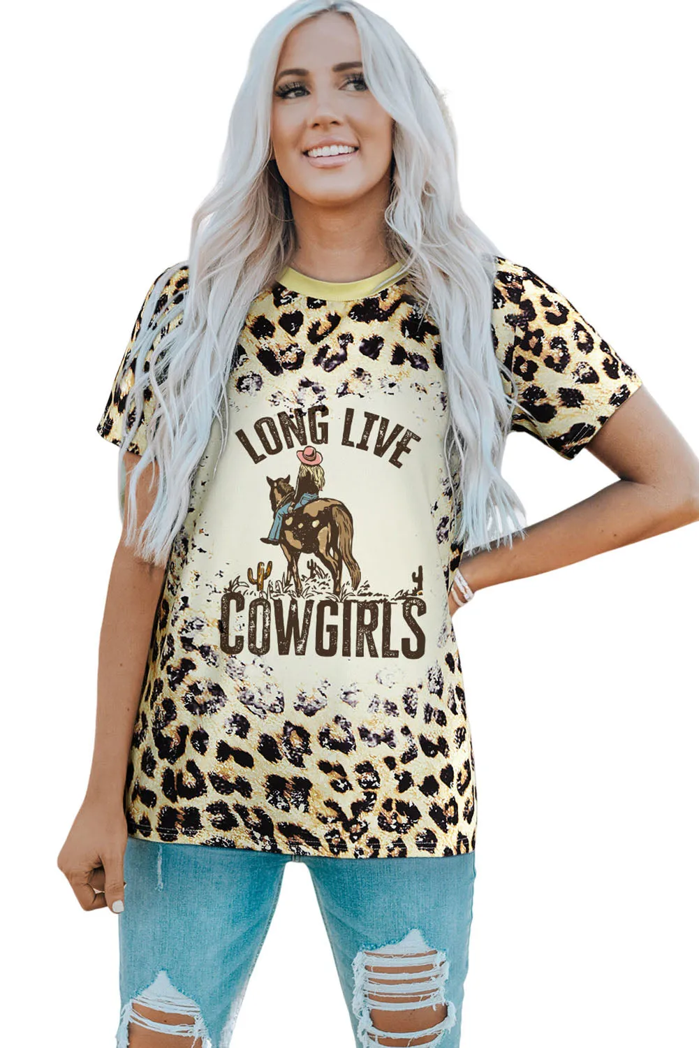PRAY Print Bleached T-shirt