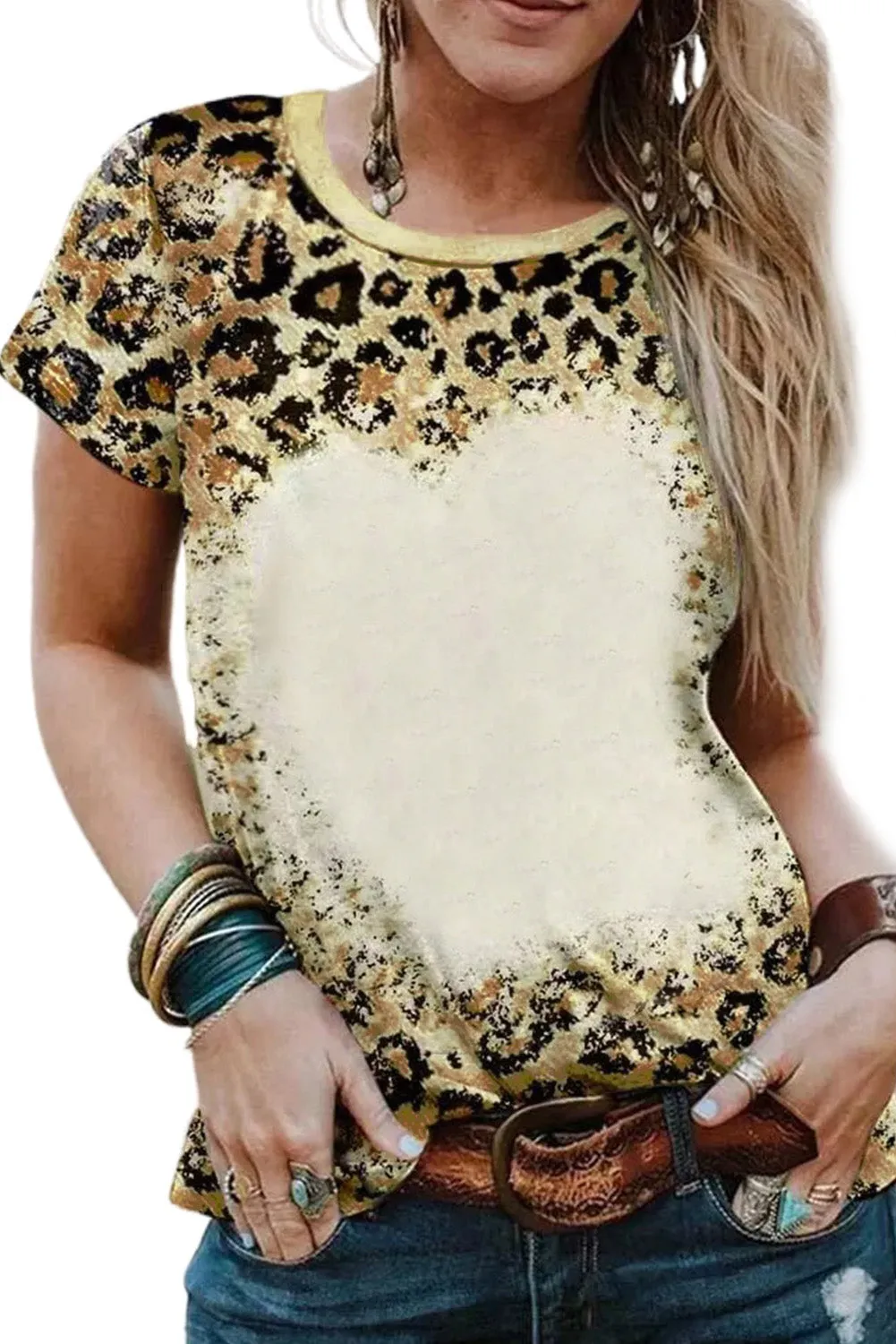 PRAY Print Bleached T-shirt