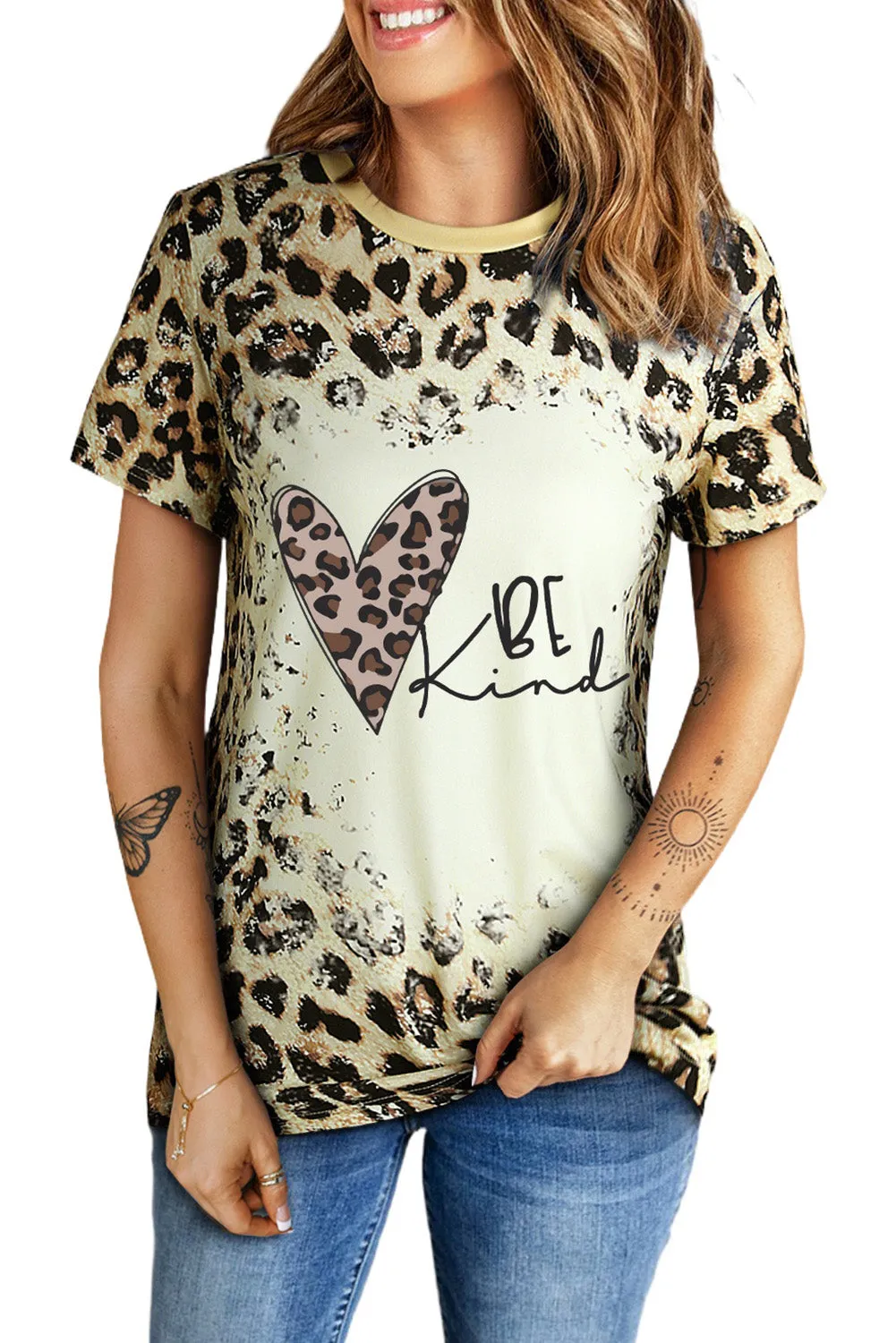 PRAY Print Bleached T-shirt