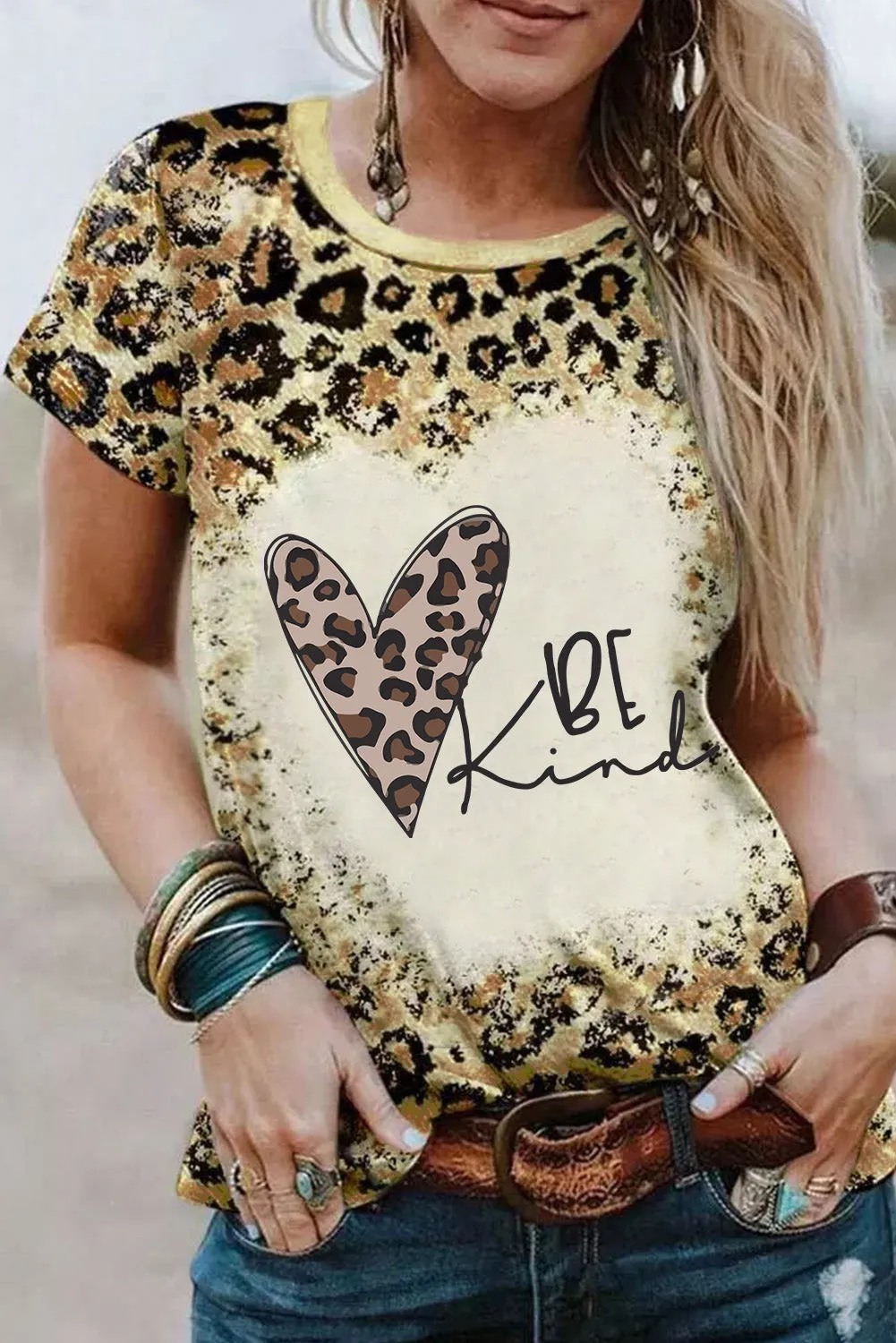 PRAY Print Bleached T-shirt