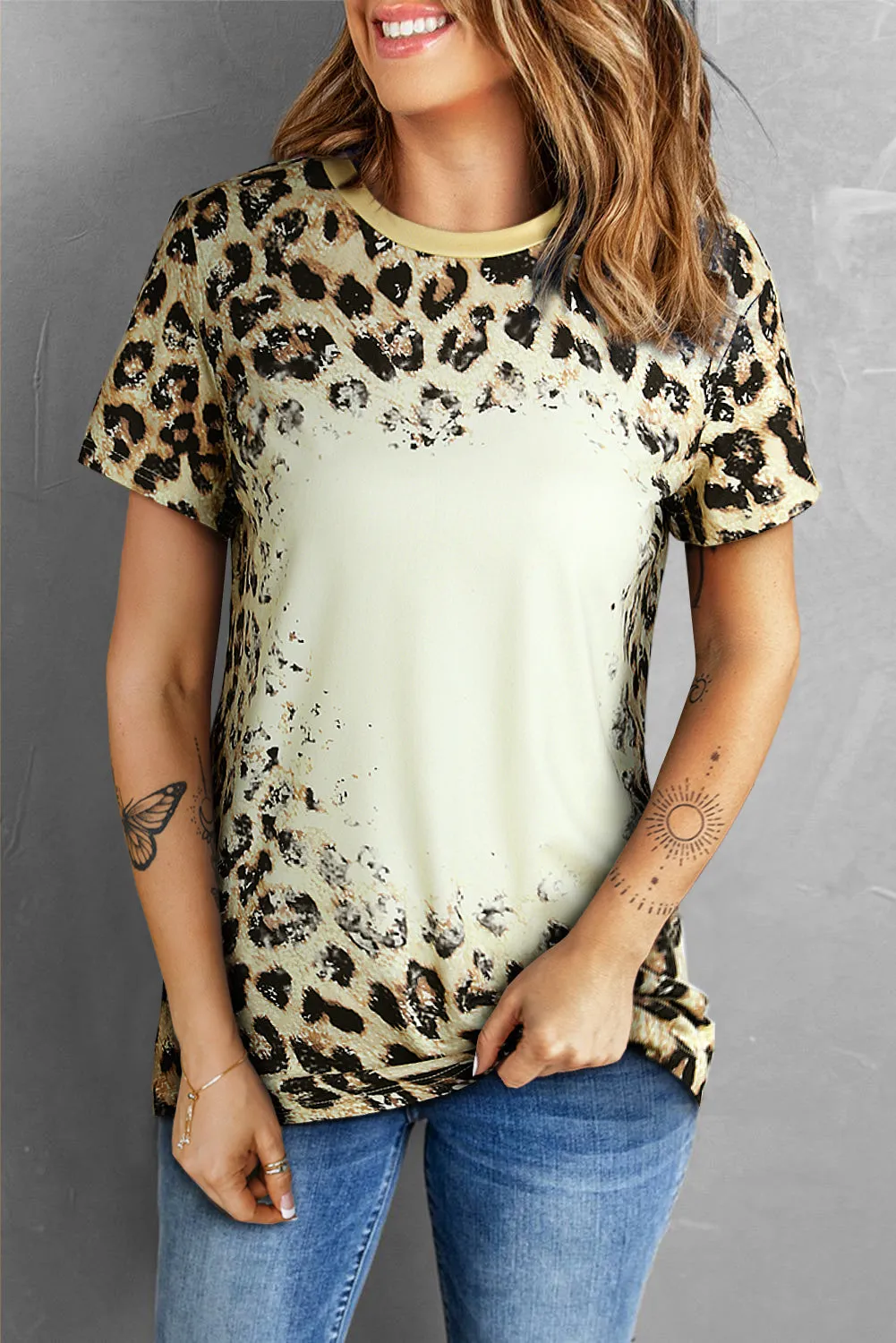 PRAY Print Bleached T-shirt