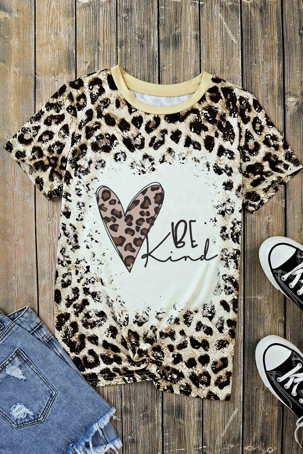 PRAY Print Bleached T-shirt