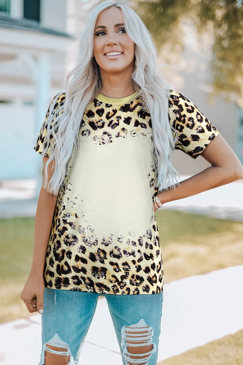 PRAY Print Bleached T-shirt