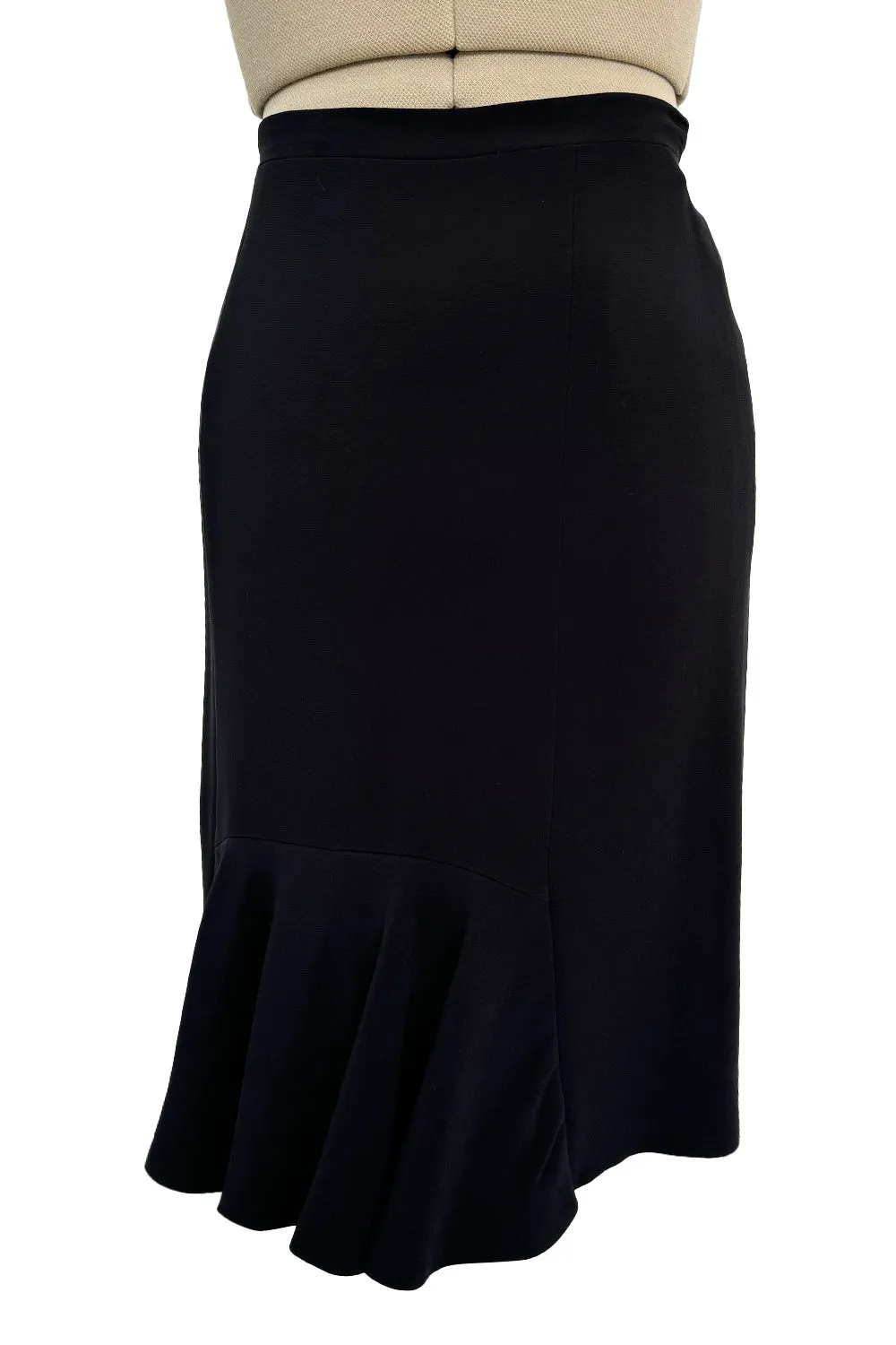 Pre-Fall 2011 Christian Dior by John Galliano Black Silk Suit w Back Flared Skirt & Gathered Detailed Jacket
