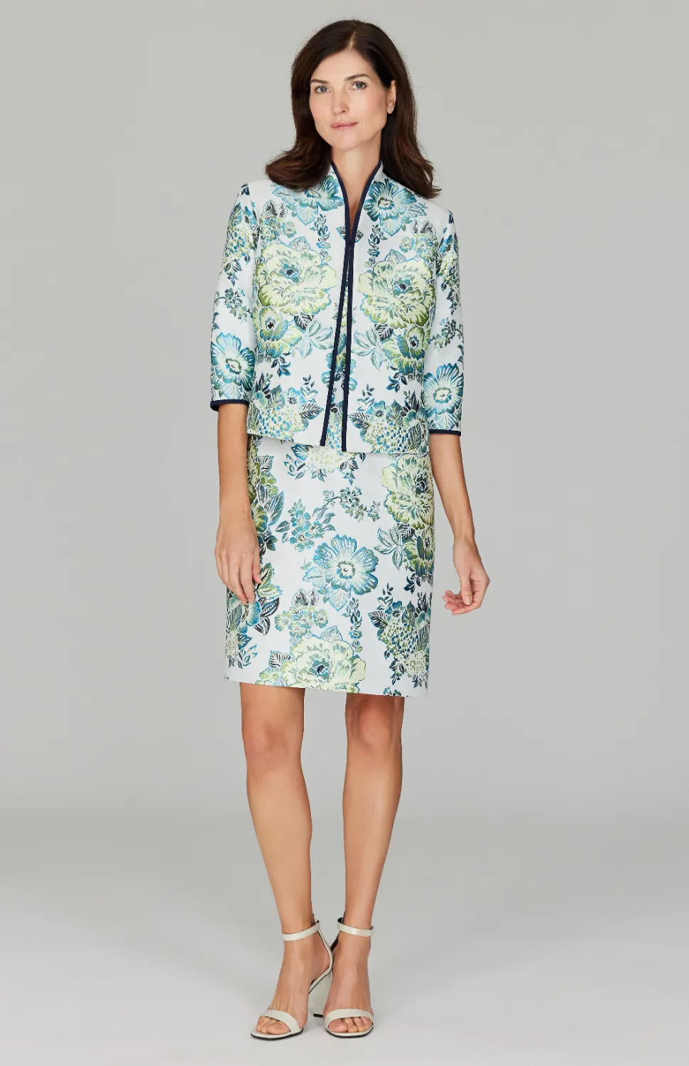 PREORDER Lush Blooms Jacquard Sheath Dress w/ Bias