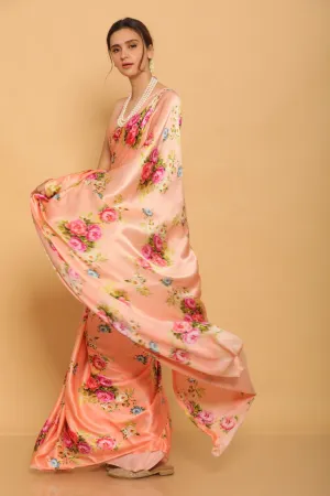 Printed Satin Saree