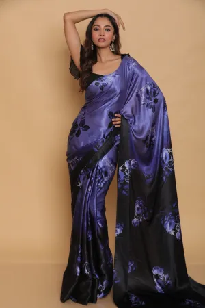 Printed Satin Saree