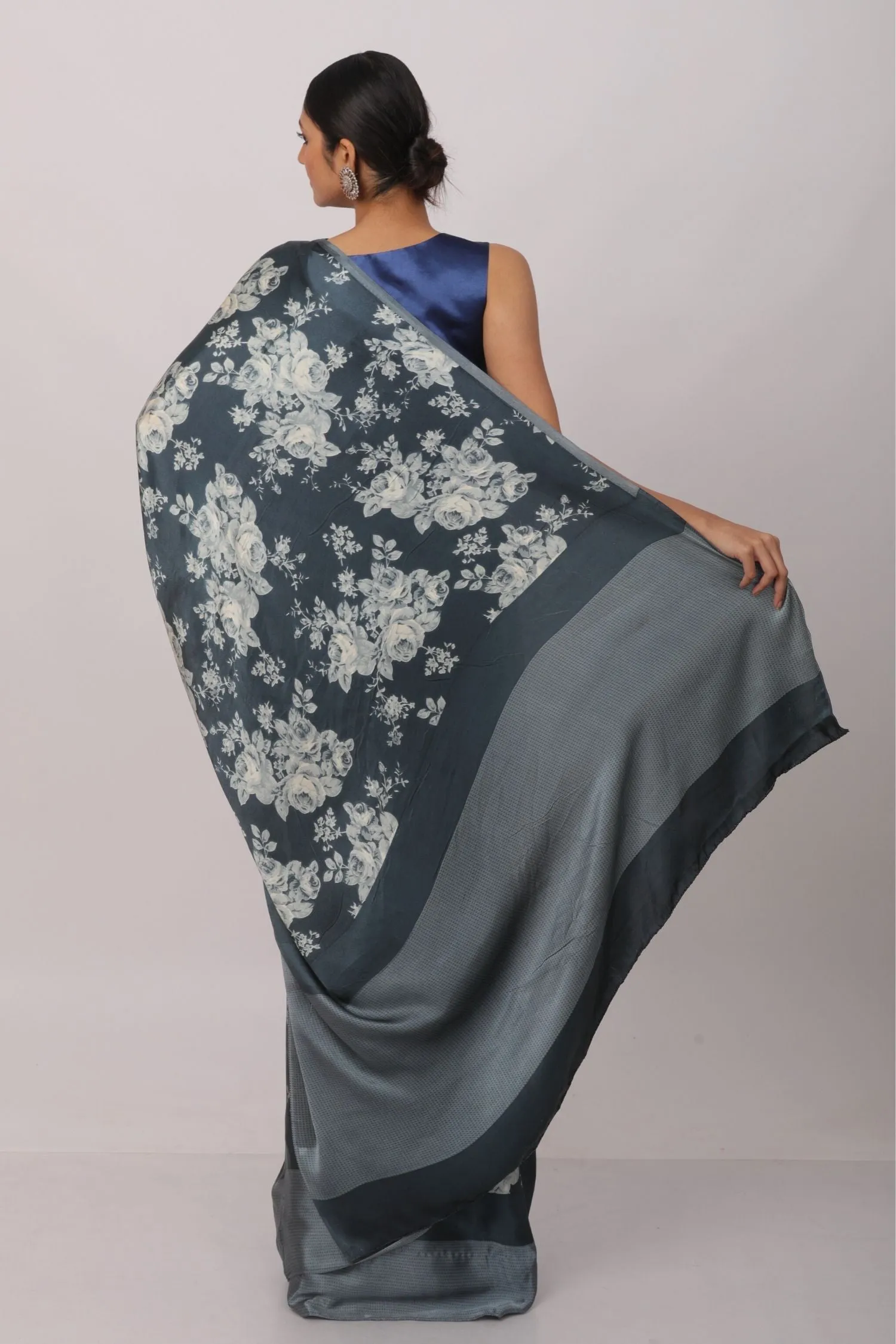 Printed Satin Saree