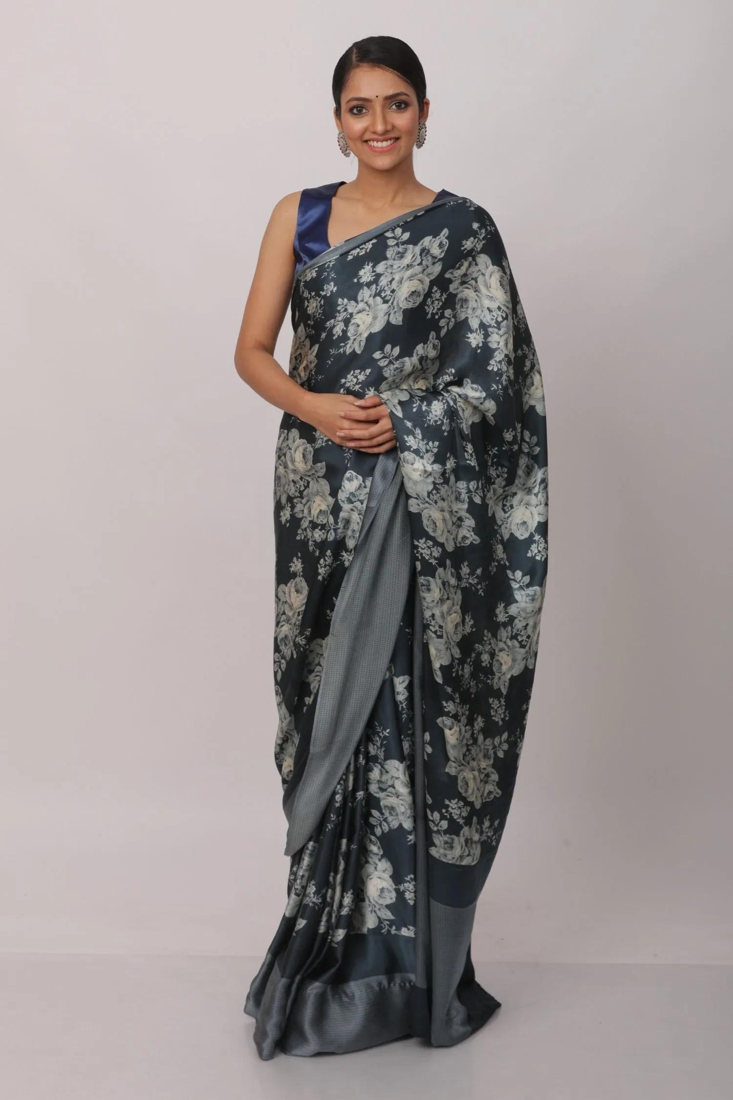 Printed Satin Saree