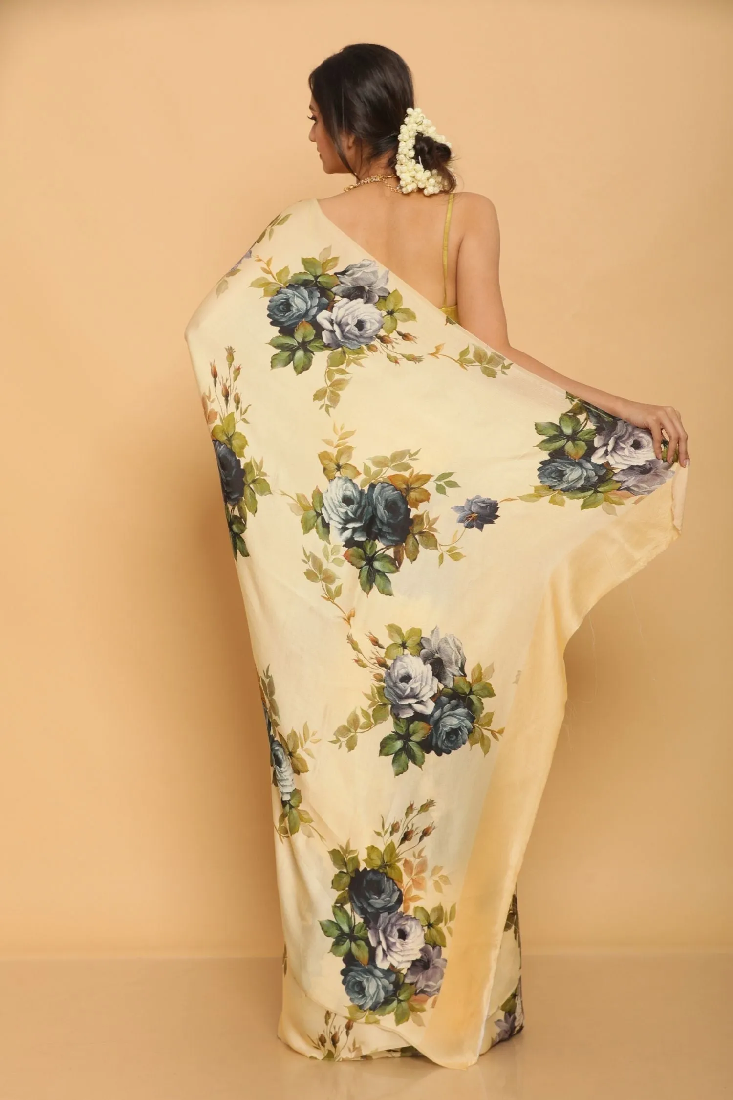 Printed Satin Saree