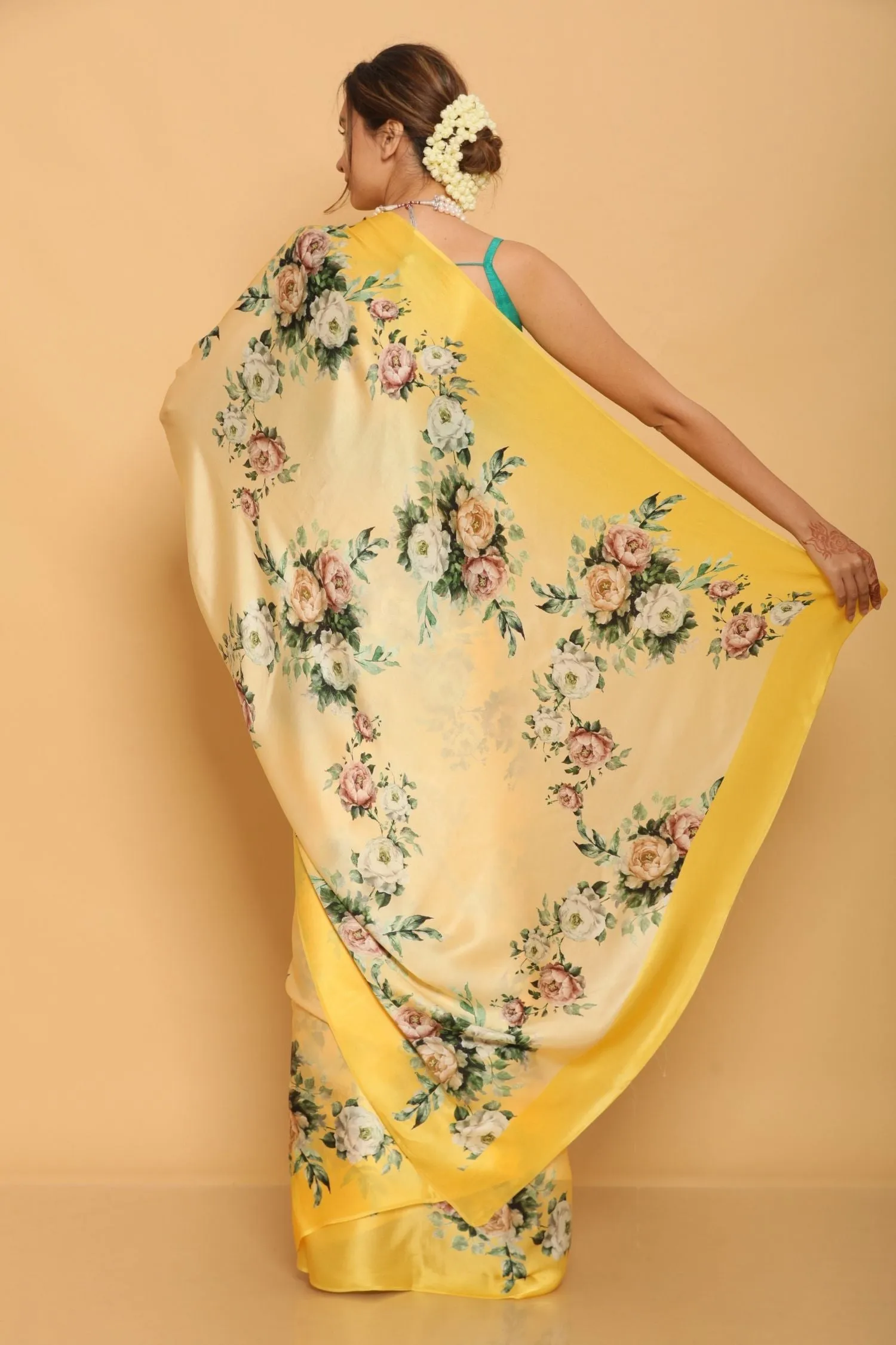 Printed Satin Saree