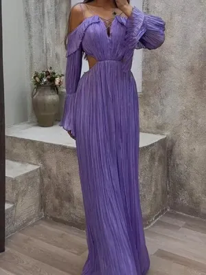 Purple Off Shoulder Dress