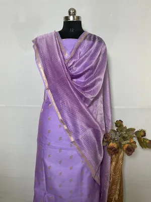 Purple Suit in Chanderi Silk With Zari Weaving And Pure Kota Dupatta